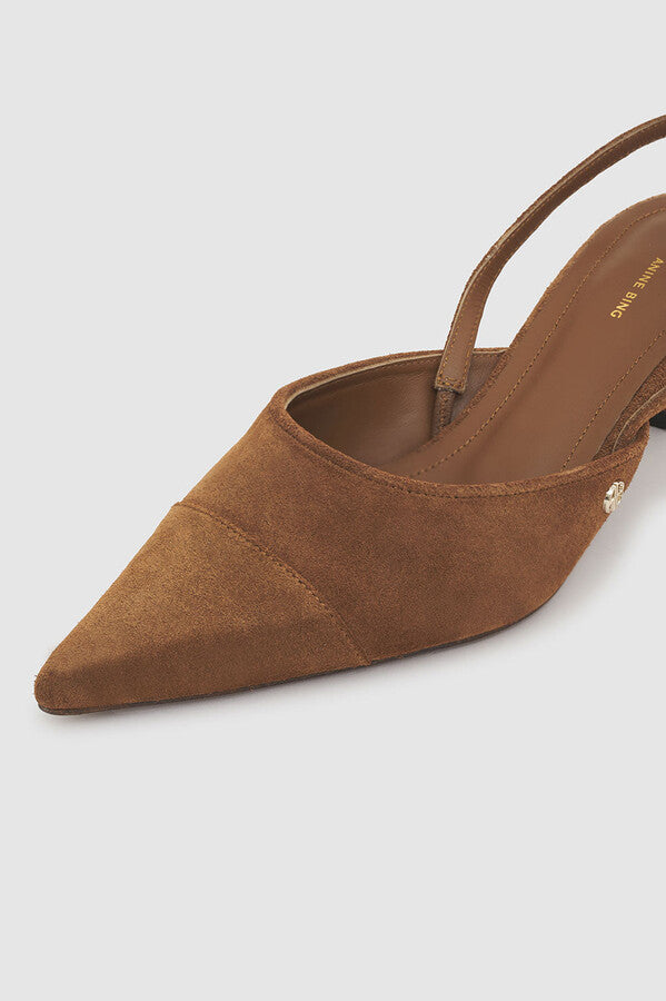 Brand new!! ANINE BING Willa Slingback Heels in Toffee Suede sz 36