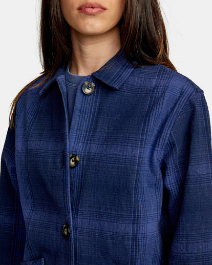RVCA "New World" flannel button-down shirt jacket sz S