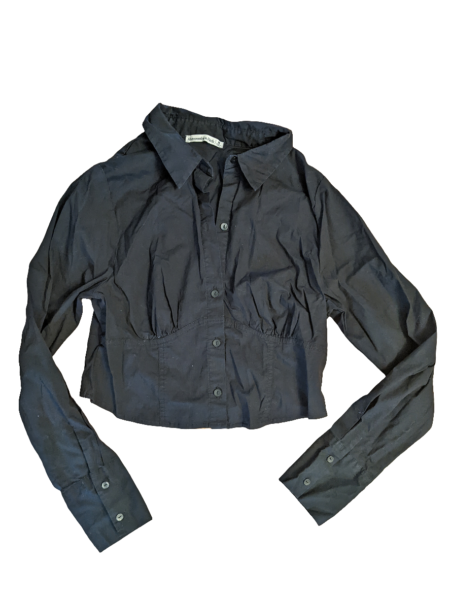 Abercrombie & Fitch Poplin Corset top on Black sz M