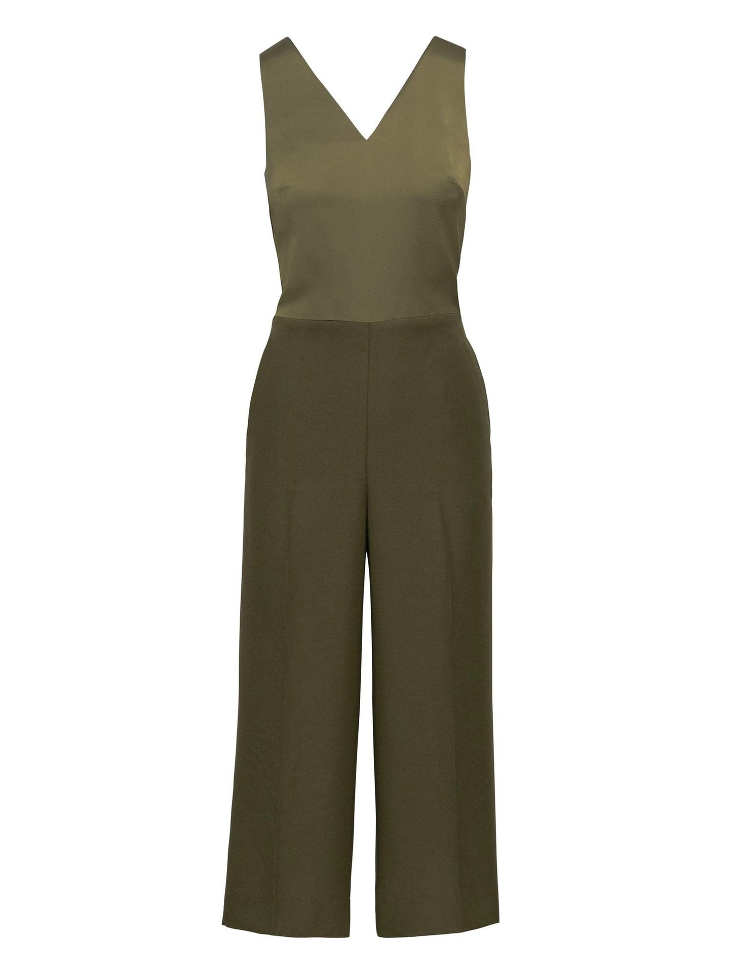 Banana Republic Satin Top Jumpsuit with Open Back Detail sz 8 (clipped to show fit)