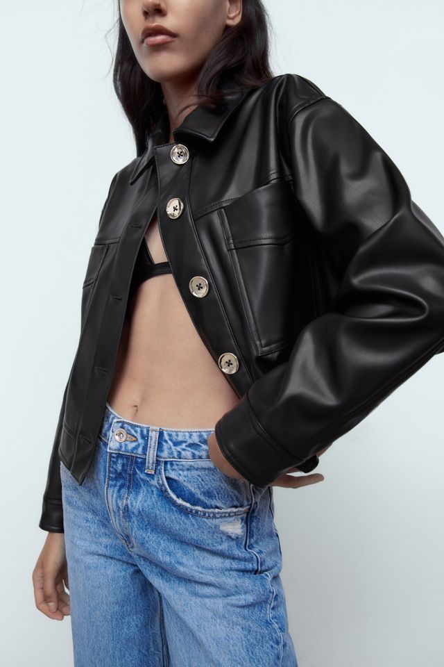 Zara faux leather jacket sz S
