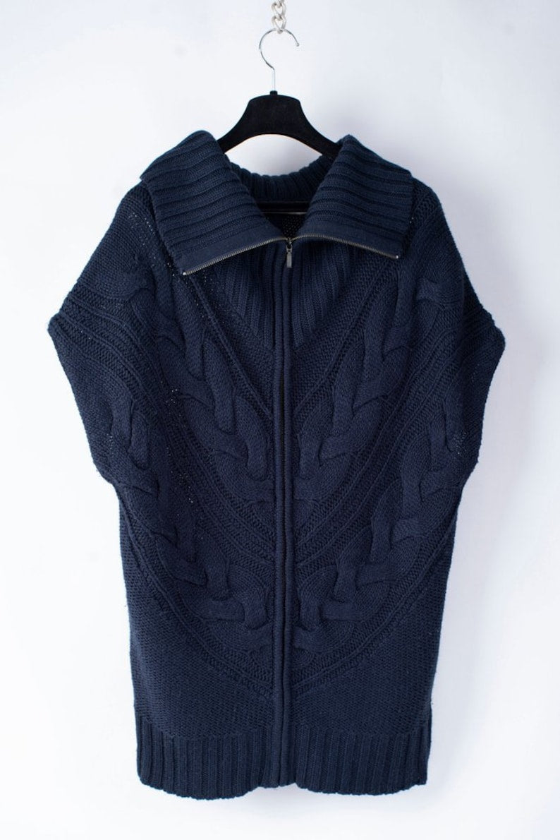TIGER OF SWEDEN Ina navy zip front vest/dress. Fits XS-M