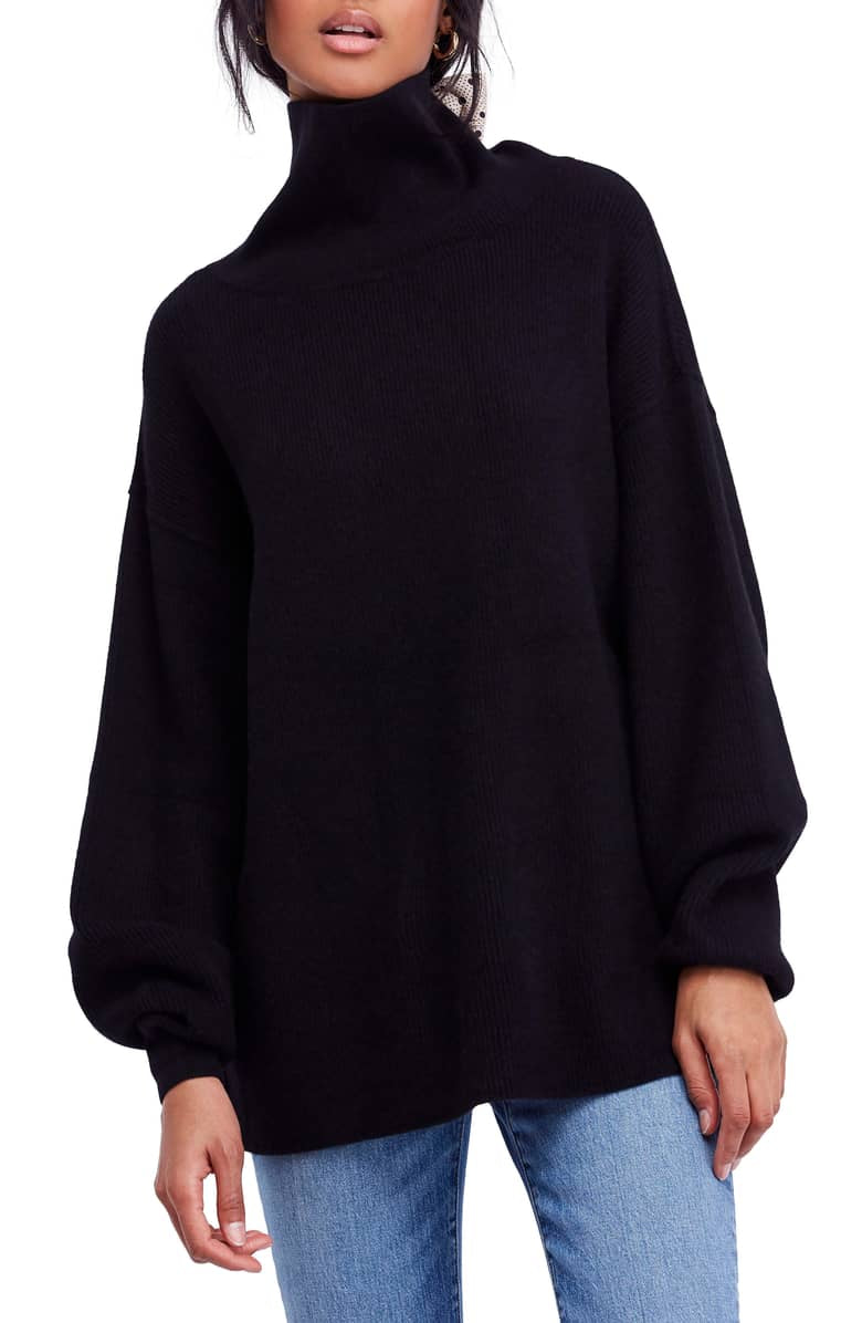 Free People "Softly Structured Tunic" black sz XS (fits up to Lrg)