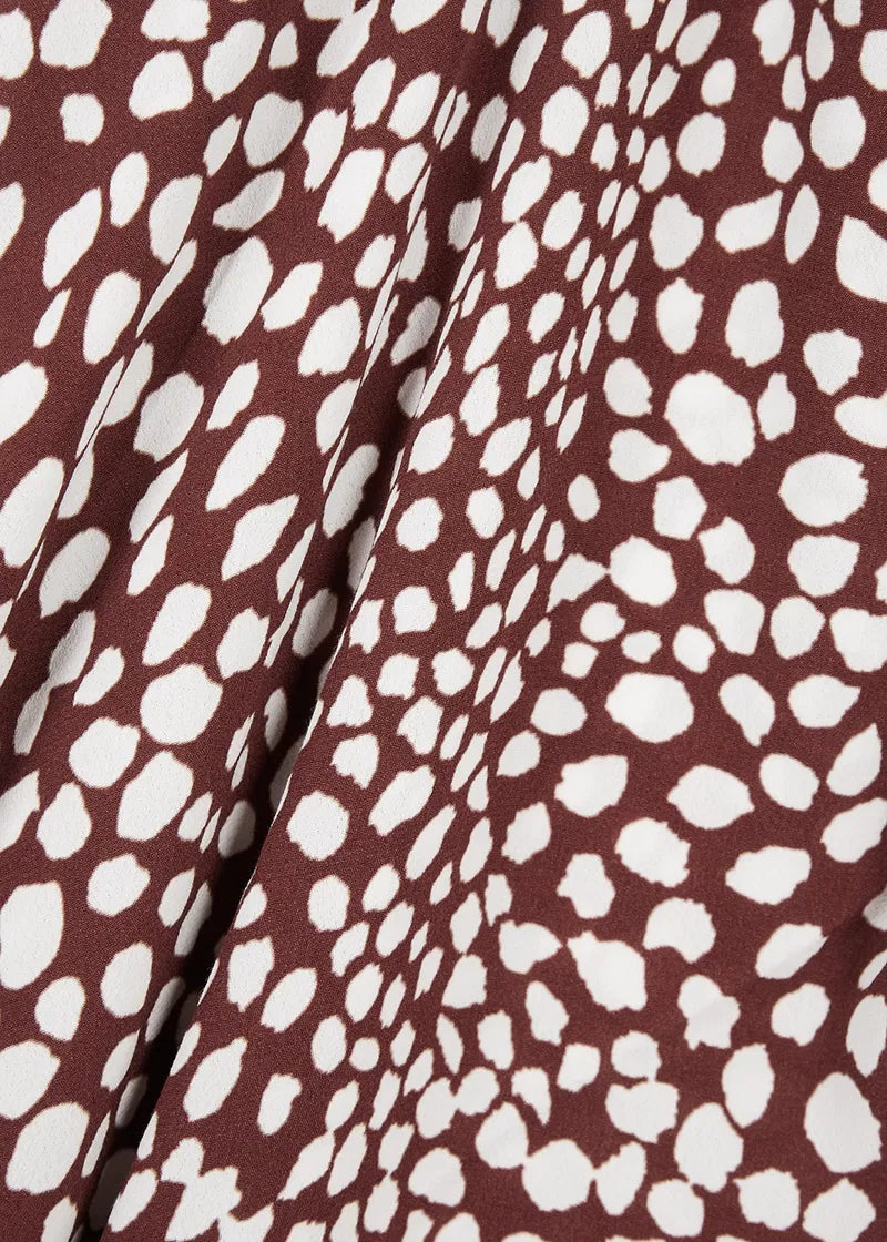 Rixo London Jess Spotted Puff Sleeve Brown Dress sz M