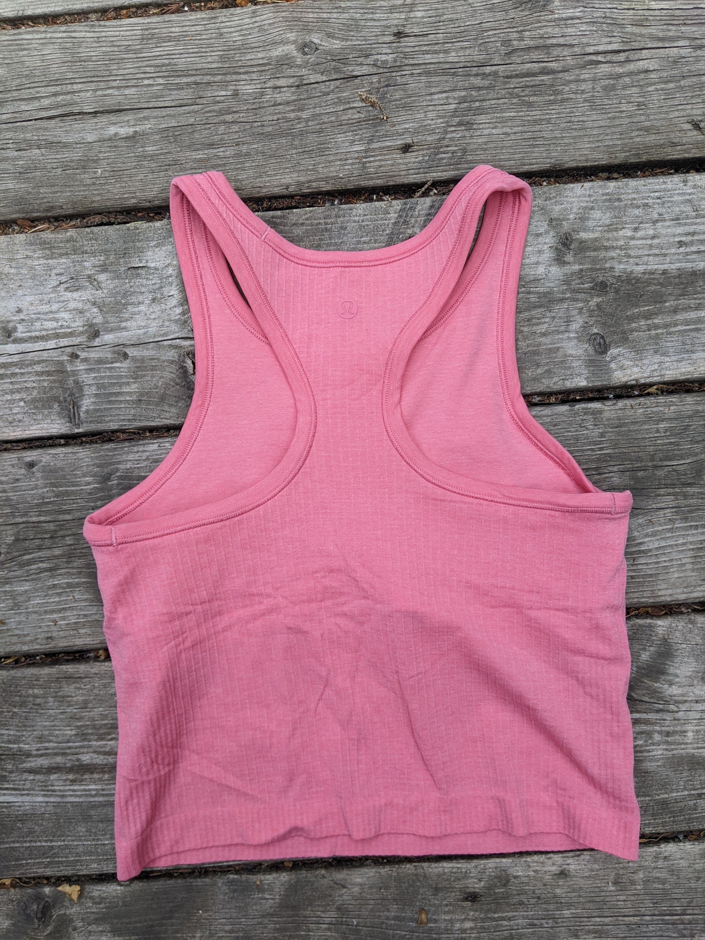 Lululemon Ebb to Street Cropped Racerback Tank Top Sakura pink sz 6