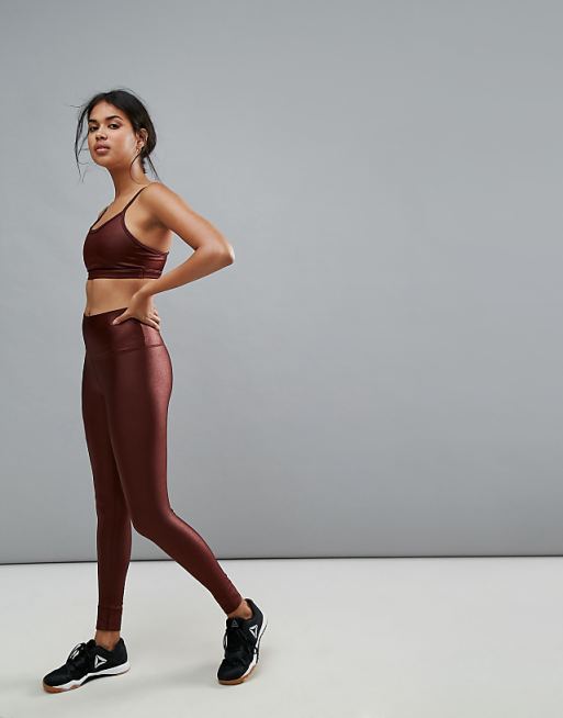 Reebok x FACE Limited Edition Metallic High-Rise Legging sz S