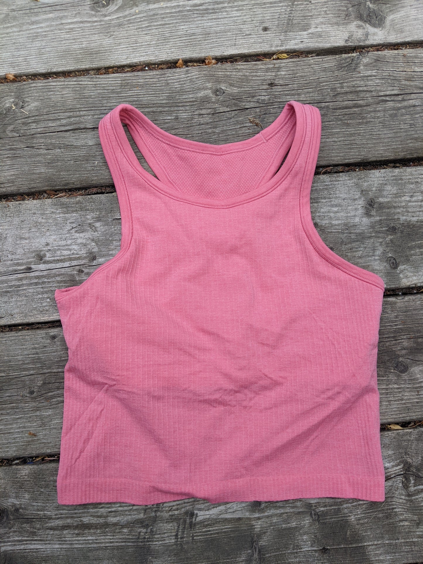 Lululemon Ebb to Street Cropped Racerback Tank Top Sakura pink sz 6