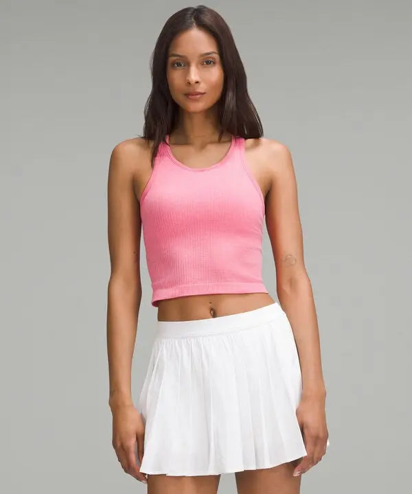 Lululemon Ebb to Street Cropped Racerback Tank Top Sakura pink sz 6