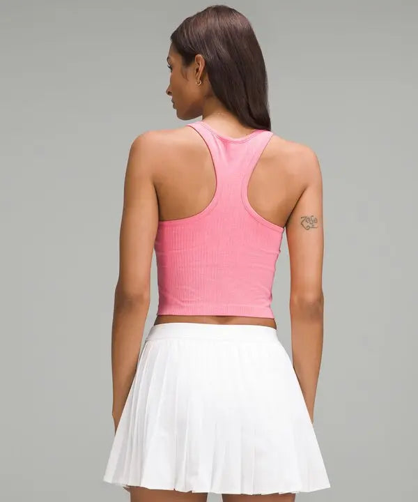 Lululemon Ebb to Street Cropped Racerback Tank Top Sakura pink sz 6