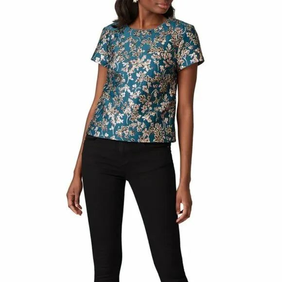 J Crew Collection Ariana metallic top sz S