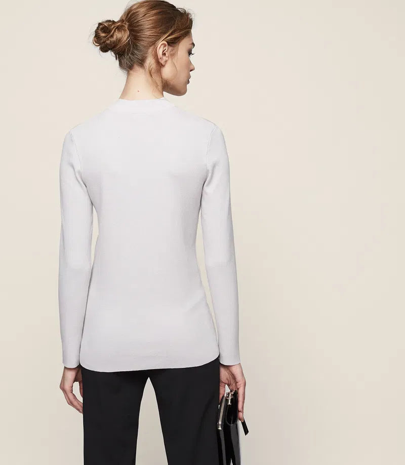 REISS Knitted mesh and studded detail Top sz Lrg