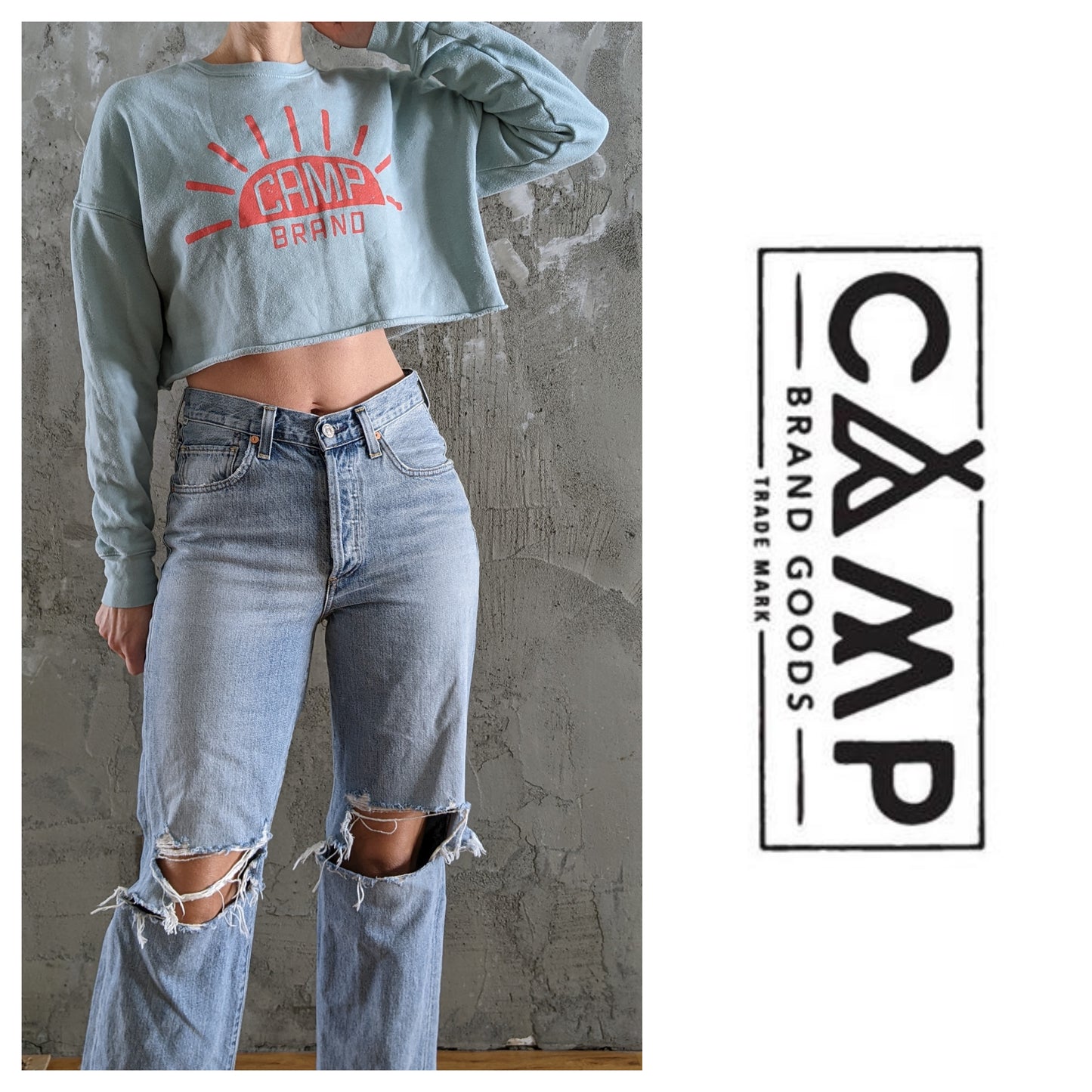 CAMP cropped sweatshirt size M.