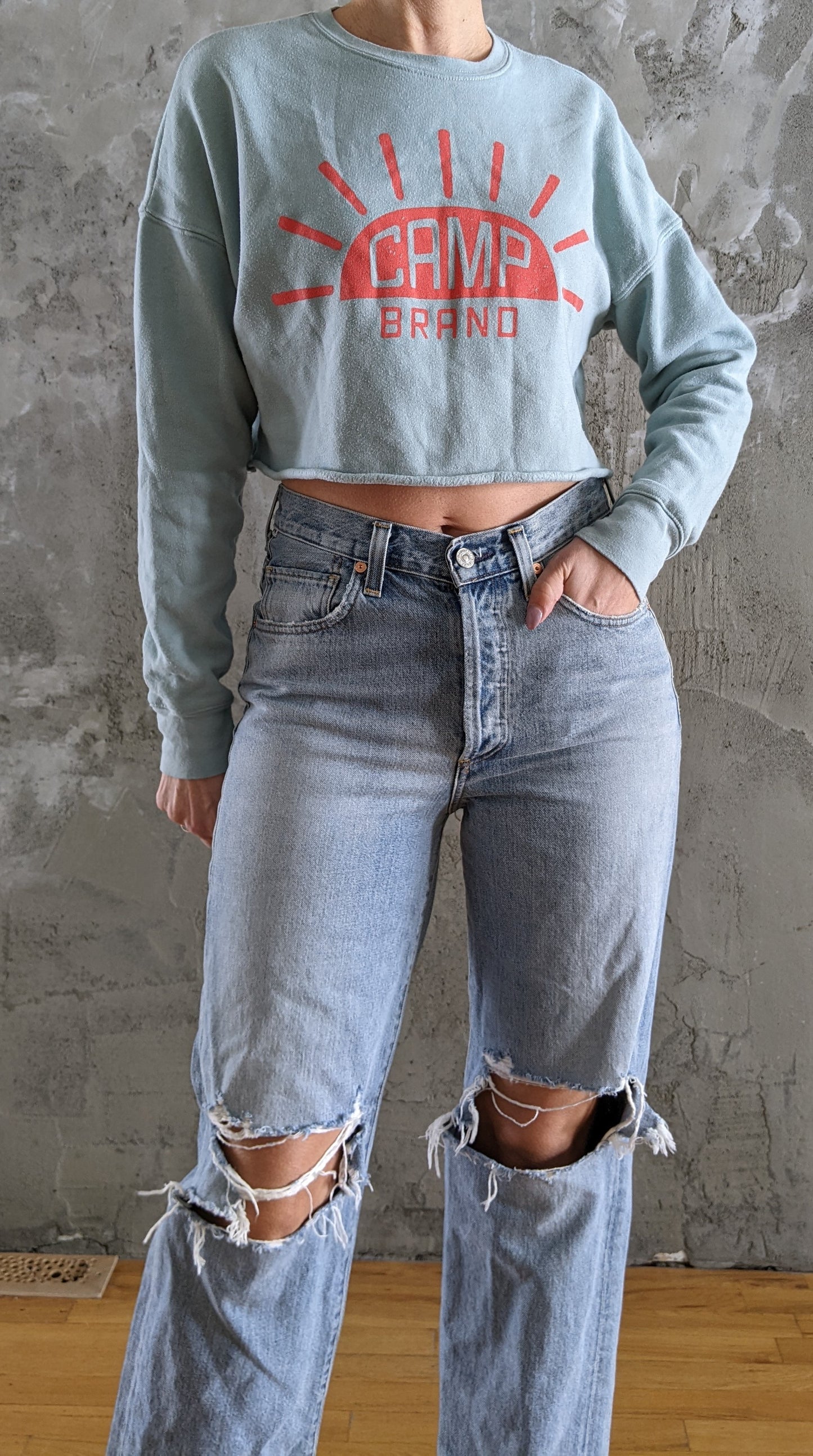 CAMP cropped sweatshirt size M.
