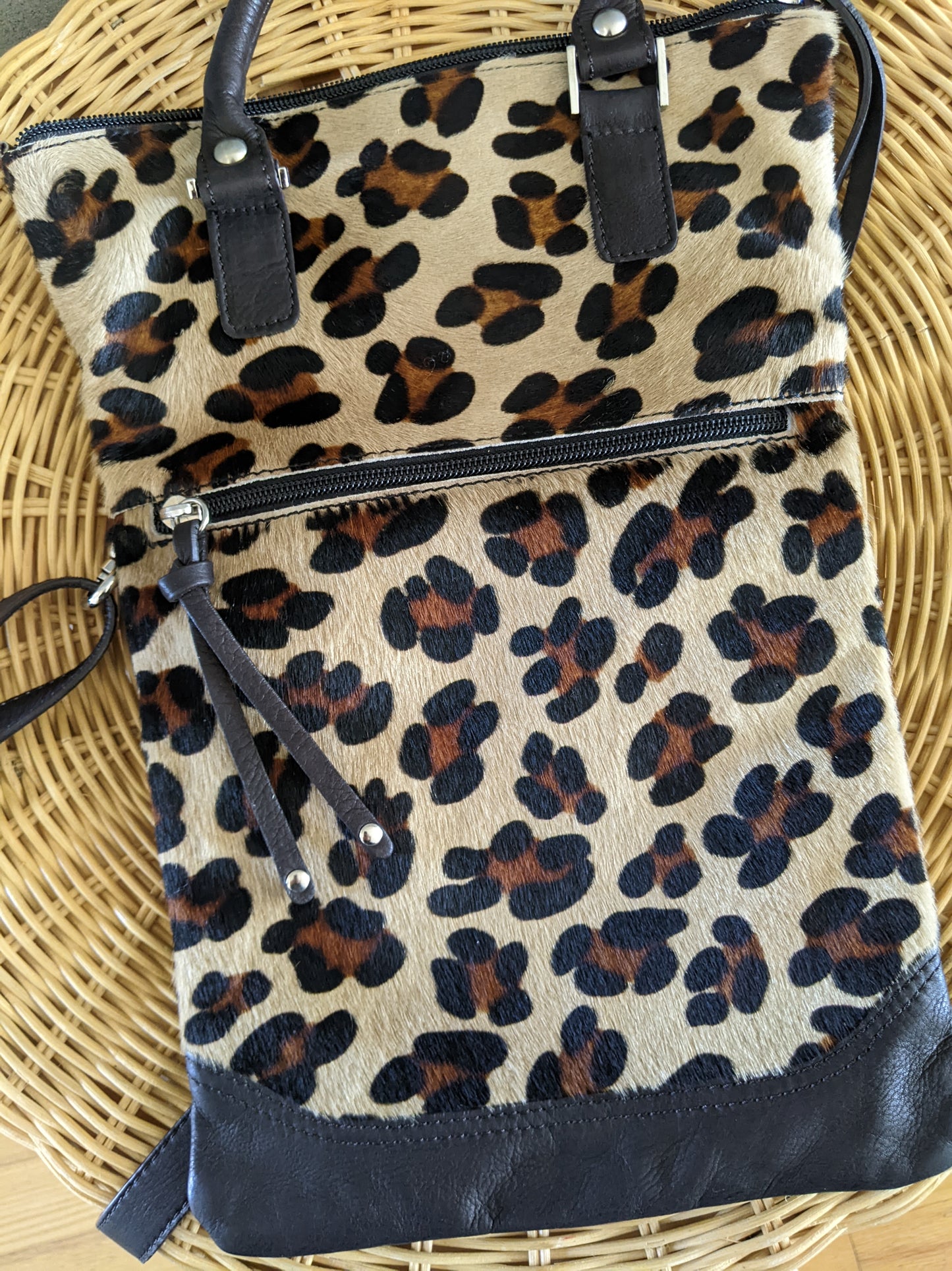 NWT! Maurizio Taiuti leather and calf hair bag