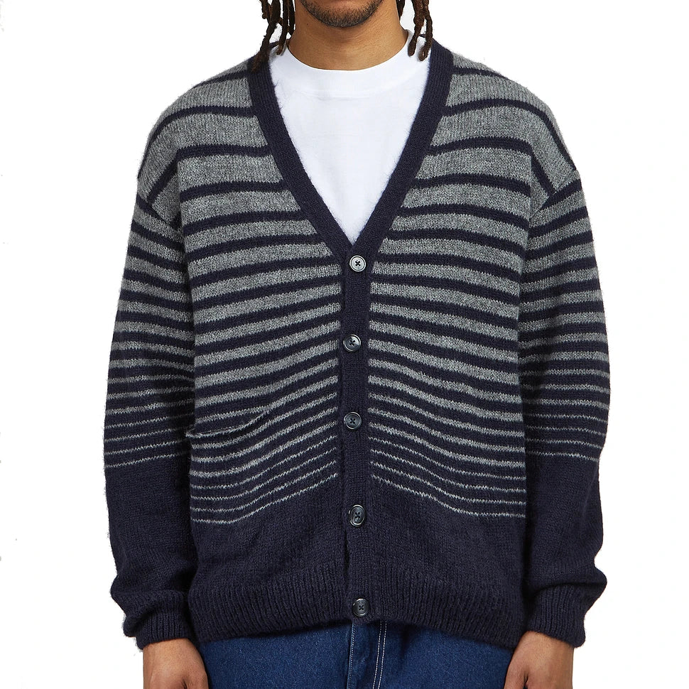 Pop Trading Company Knitted navy and grey Cardigan sz S