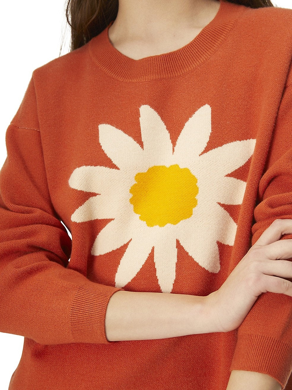 Compania Fantastica "Western Intarsia Flower Knit Sweater" sz S.