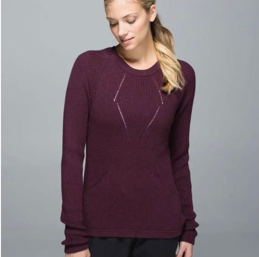 Lululemon The Sweater The Better Heathered Bordeaux Drama sz 4