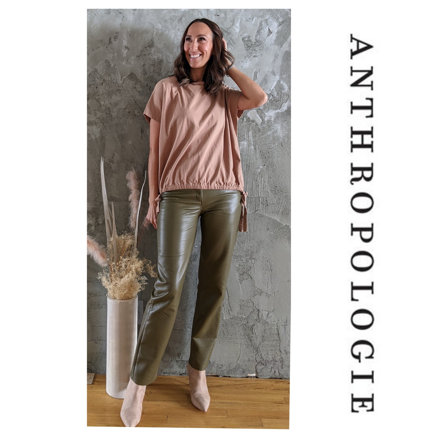 Anthropologie Mello Day t shirt with drawstring hem sz M.