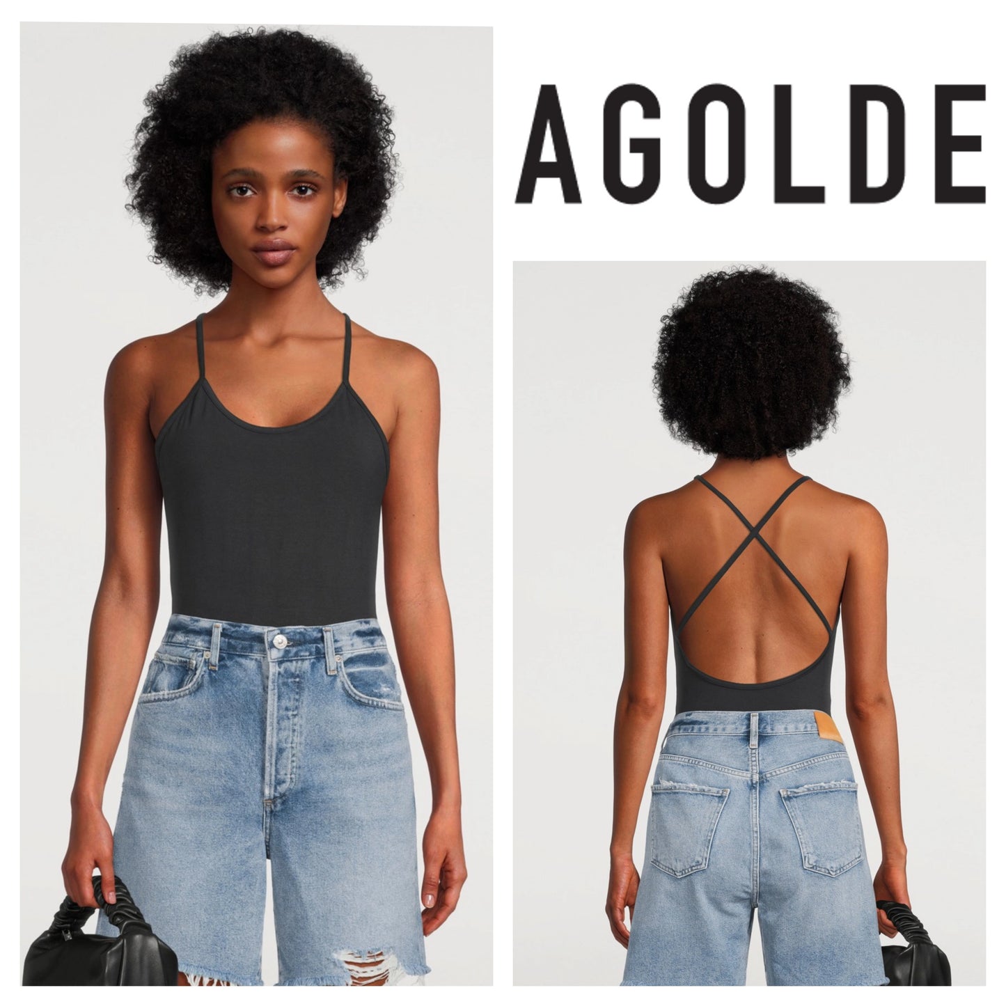 New without tags! AGOLDE Dhalia Cross Back Bodysuit sz Lrg.