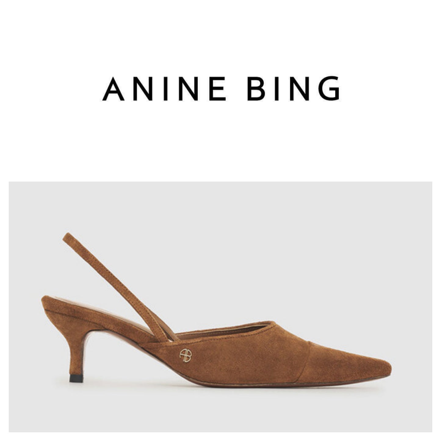 Brand new!! ANINE BING Willa Slingback Heels in Toffee Suede sz 36