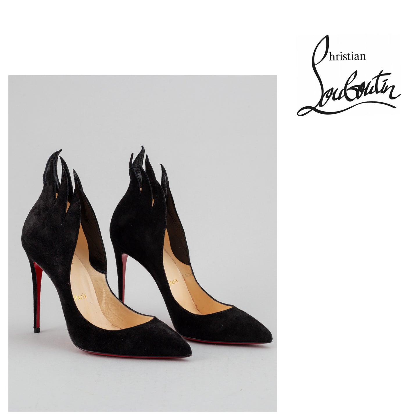 CHRISTIAN LOUBOUTIN Victorina Flame 100 Pumps sz 38.5