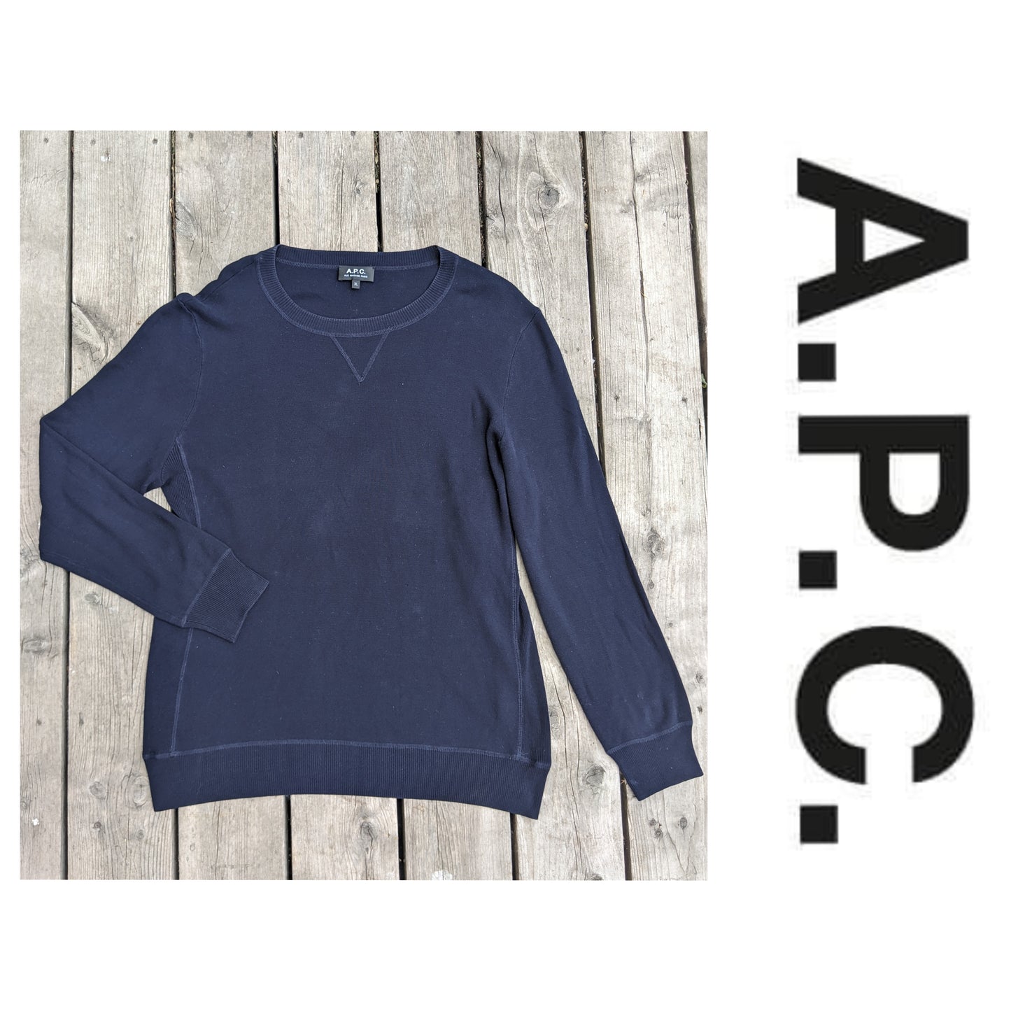 A.P.C navy sweater sz XL