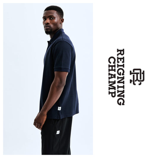 Reigning Champ navy Athletic Pique Polo sz XL