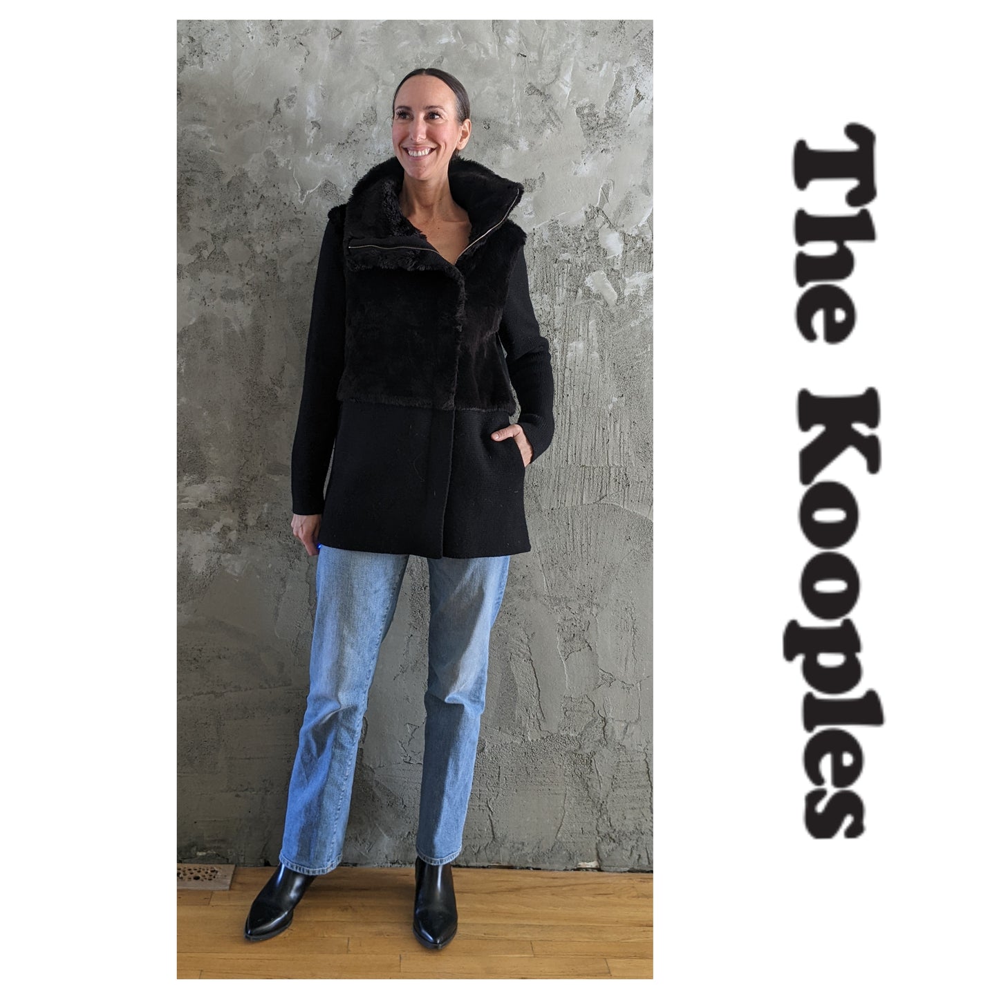 The Kooples faux fur jacket sz M