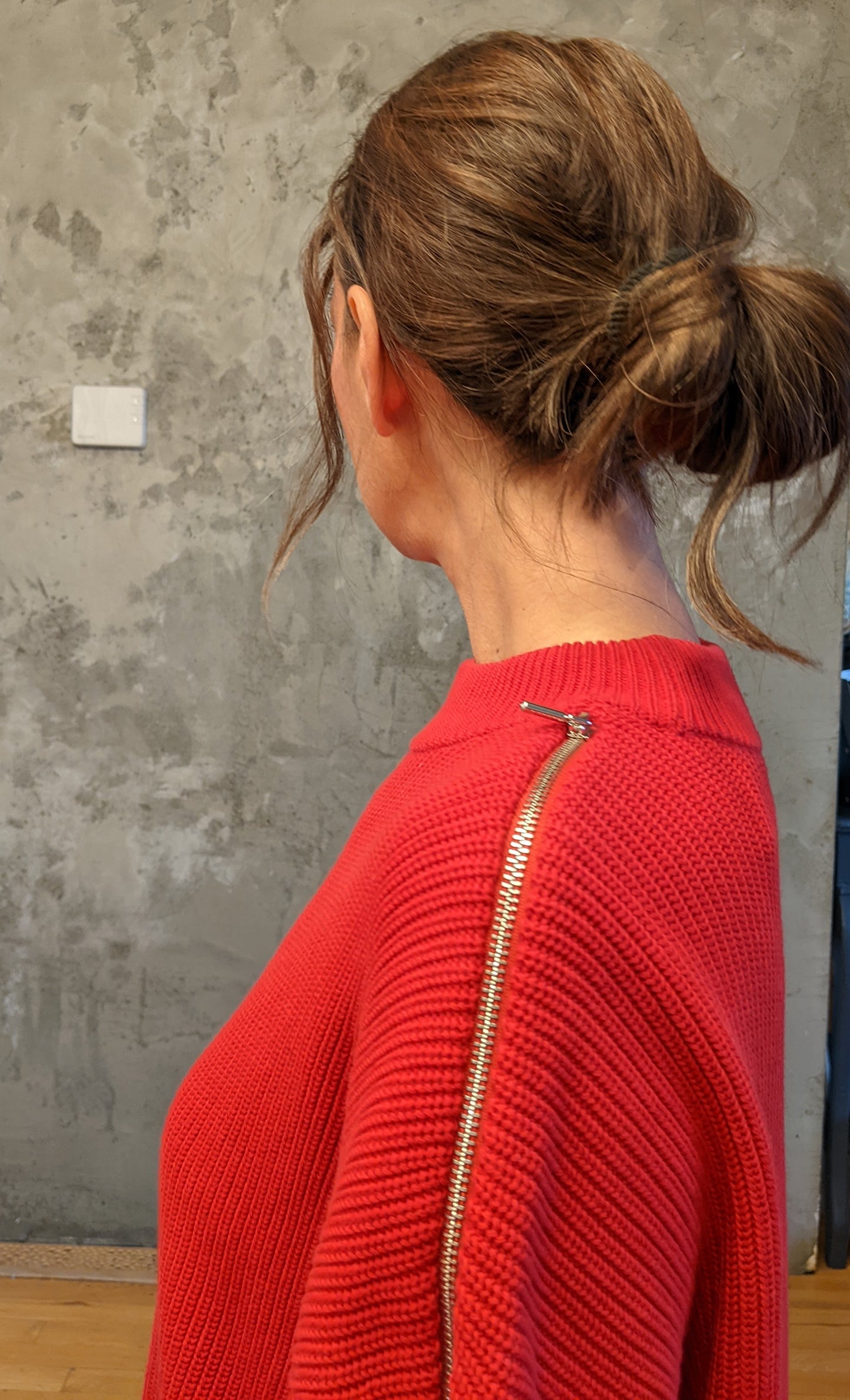Hugo Boss Rib Knit Sweater with Zipper Detail sz XL