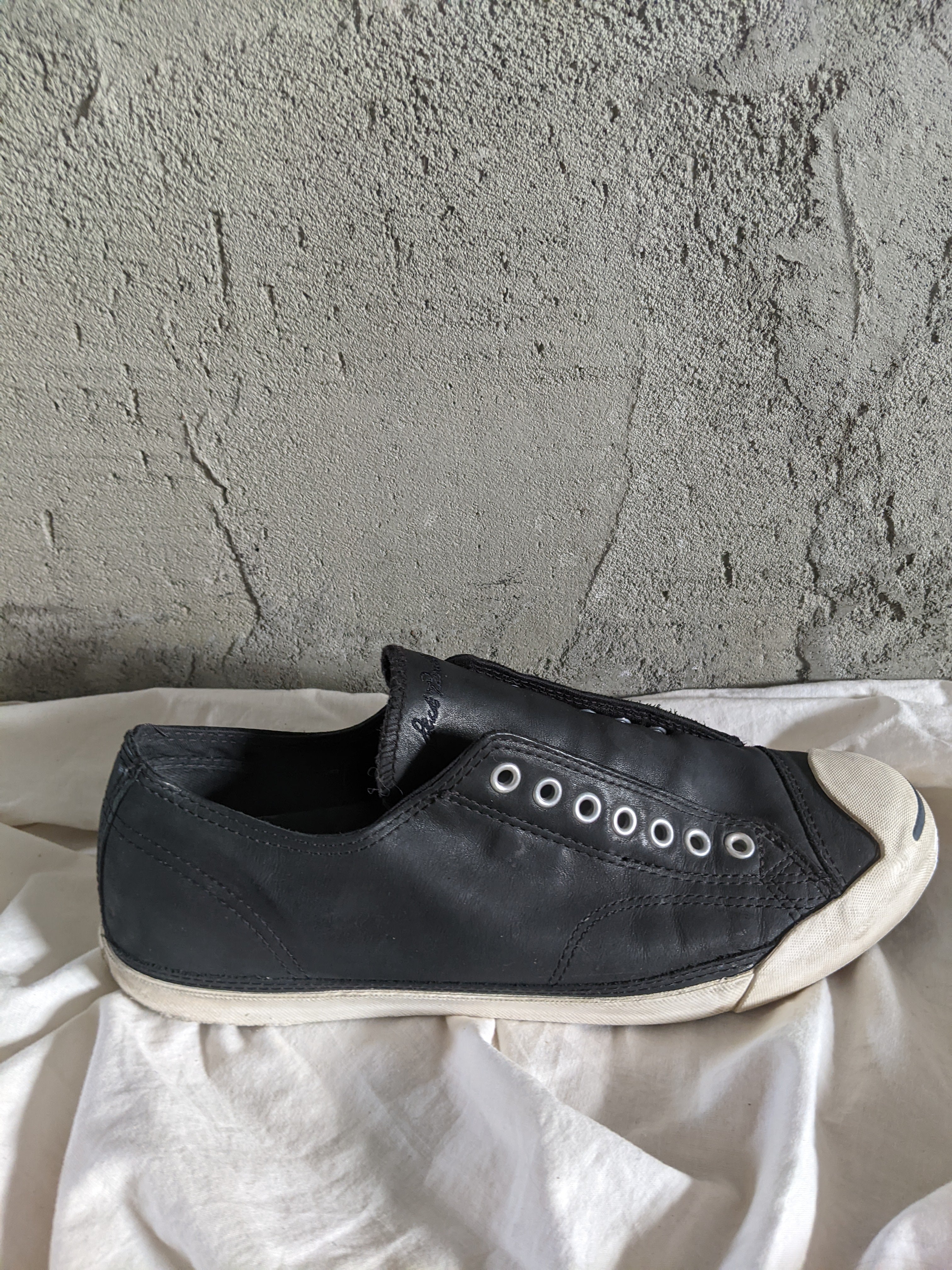 Leather slip best sale on jack purcell