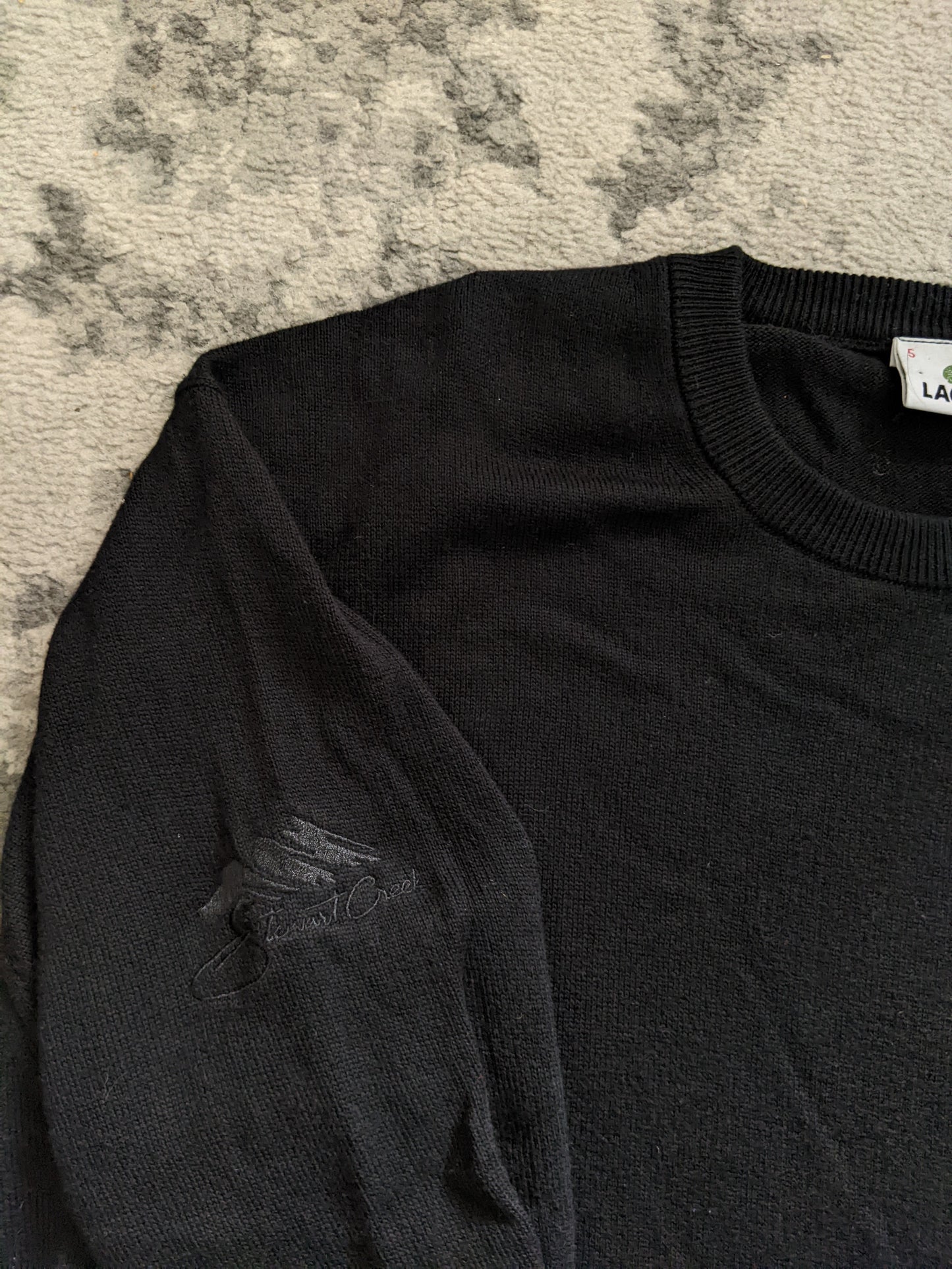 Lacoste x Stewart Creek black sweater sz 5 (Lrg)