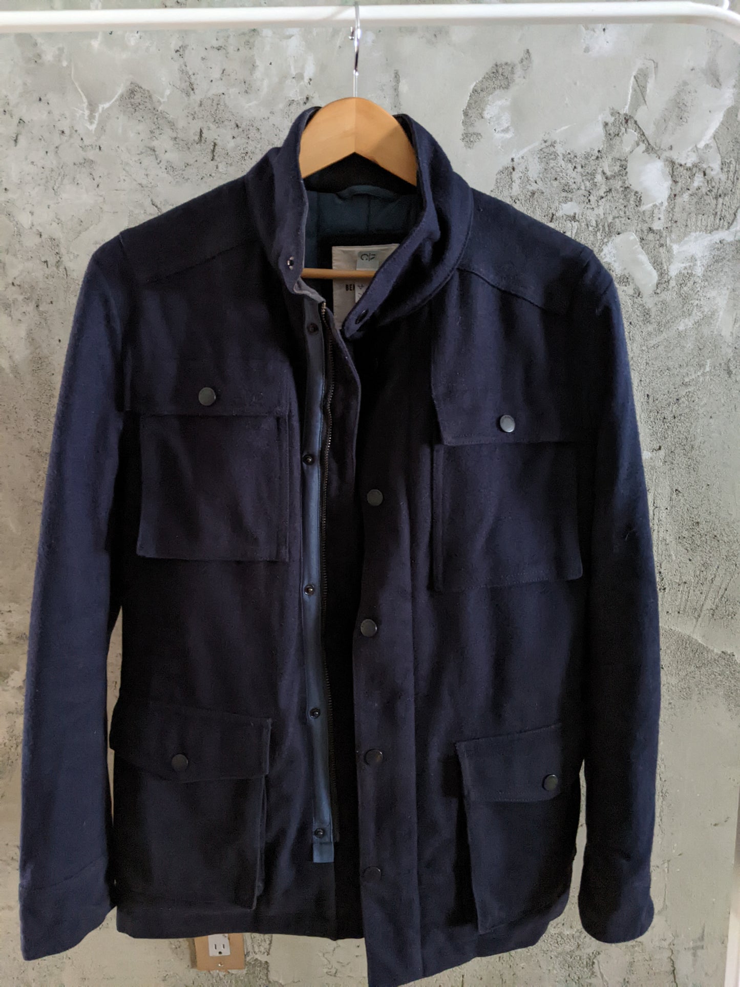 Ben Sherman navy Four-Pocket Melton Field Jacket sz M