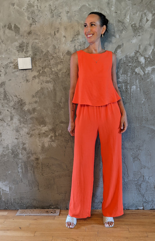 Zara orange jumpsuit sz S