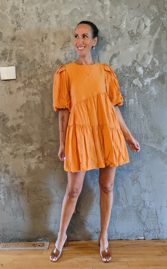 Anthropologie Moon River Puff sleeve dress sz S
