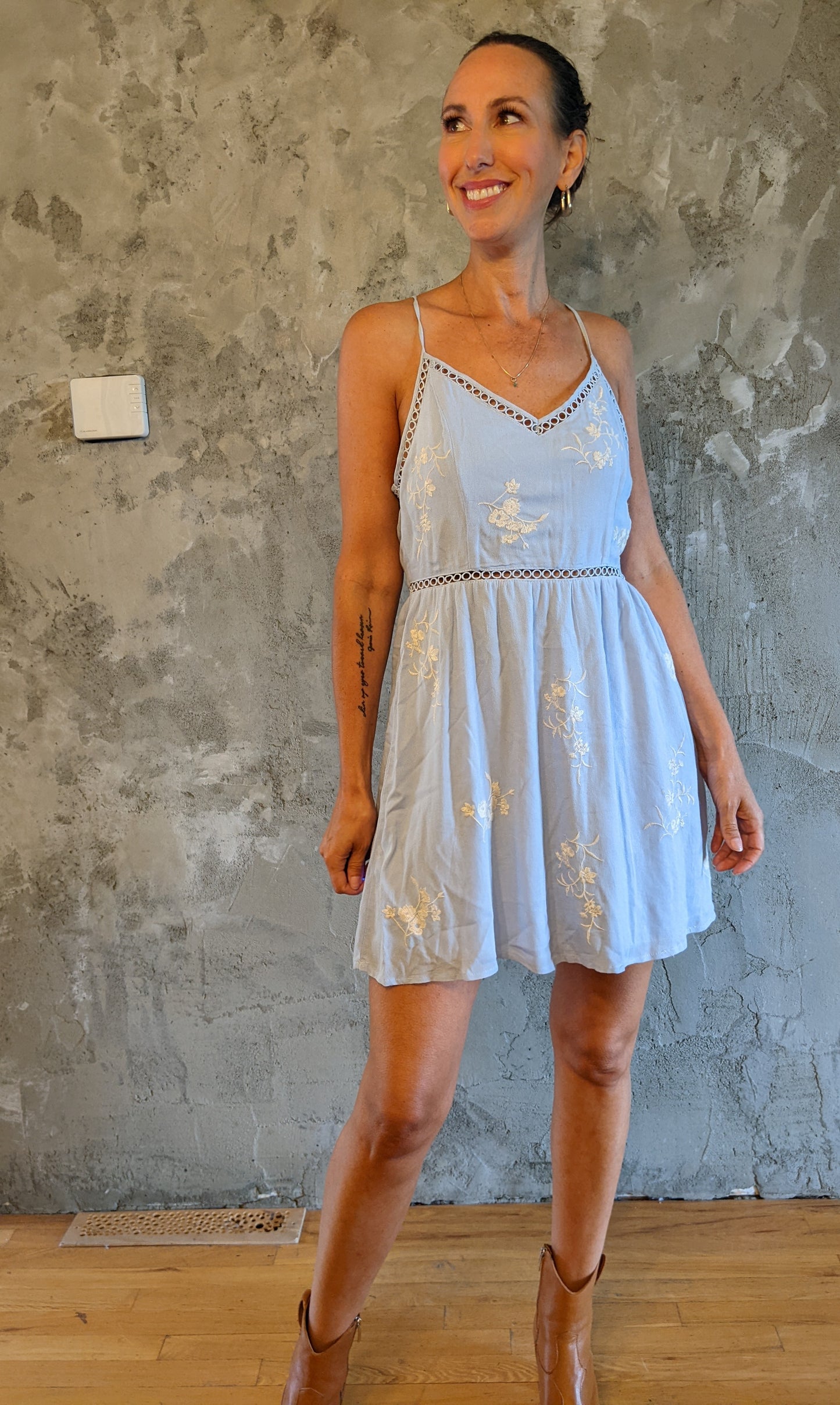 En Creme (Simon's) blue dress sz S