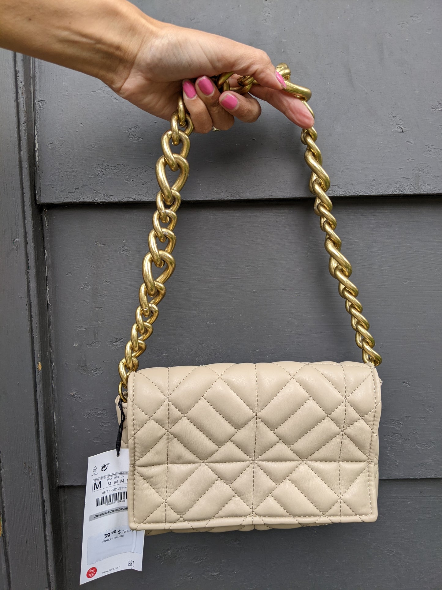 NWT! Zara quilted chain strap bag