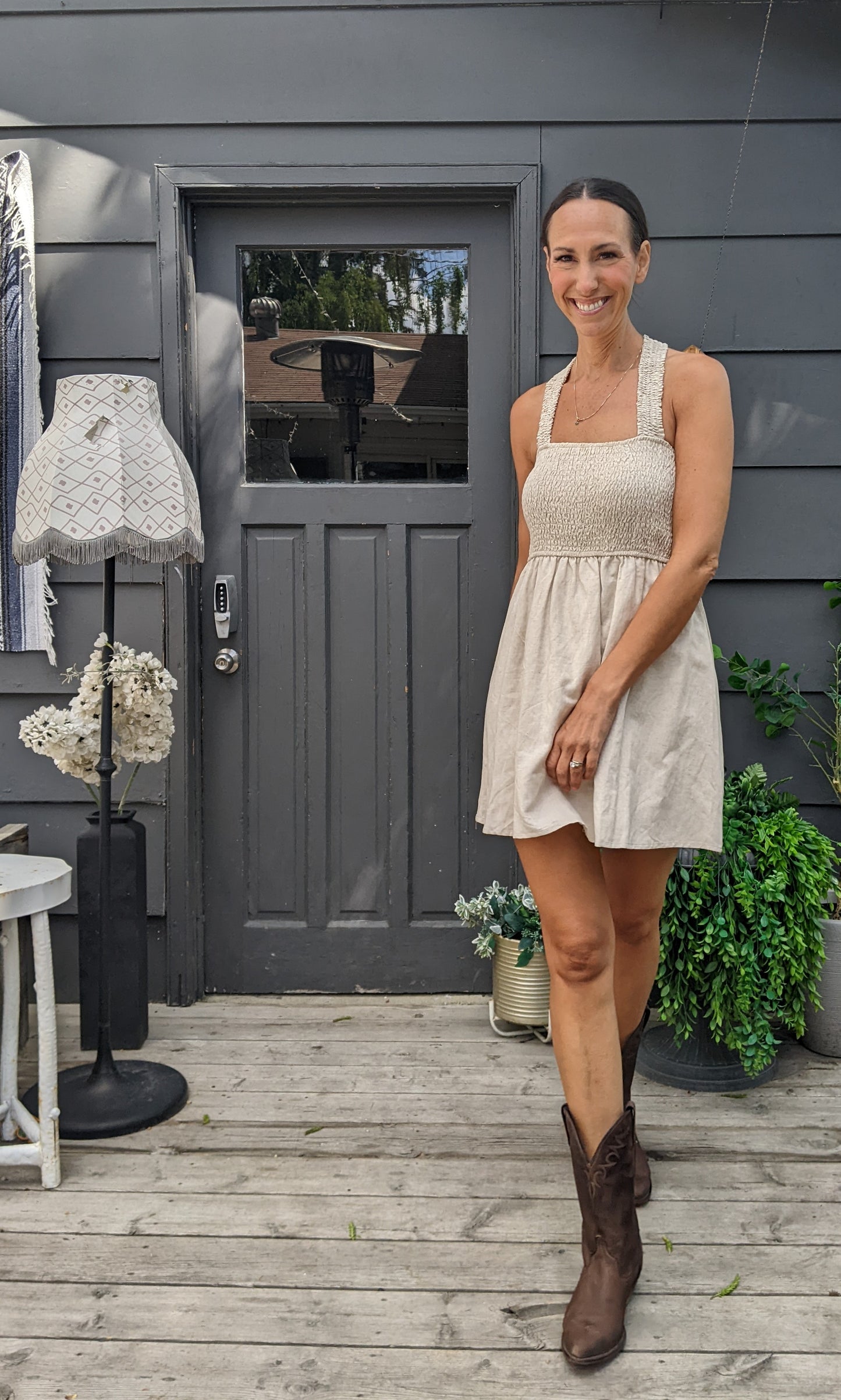 Crescent cotton and linen dress sz Lrg