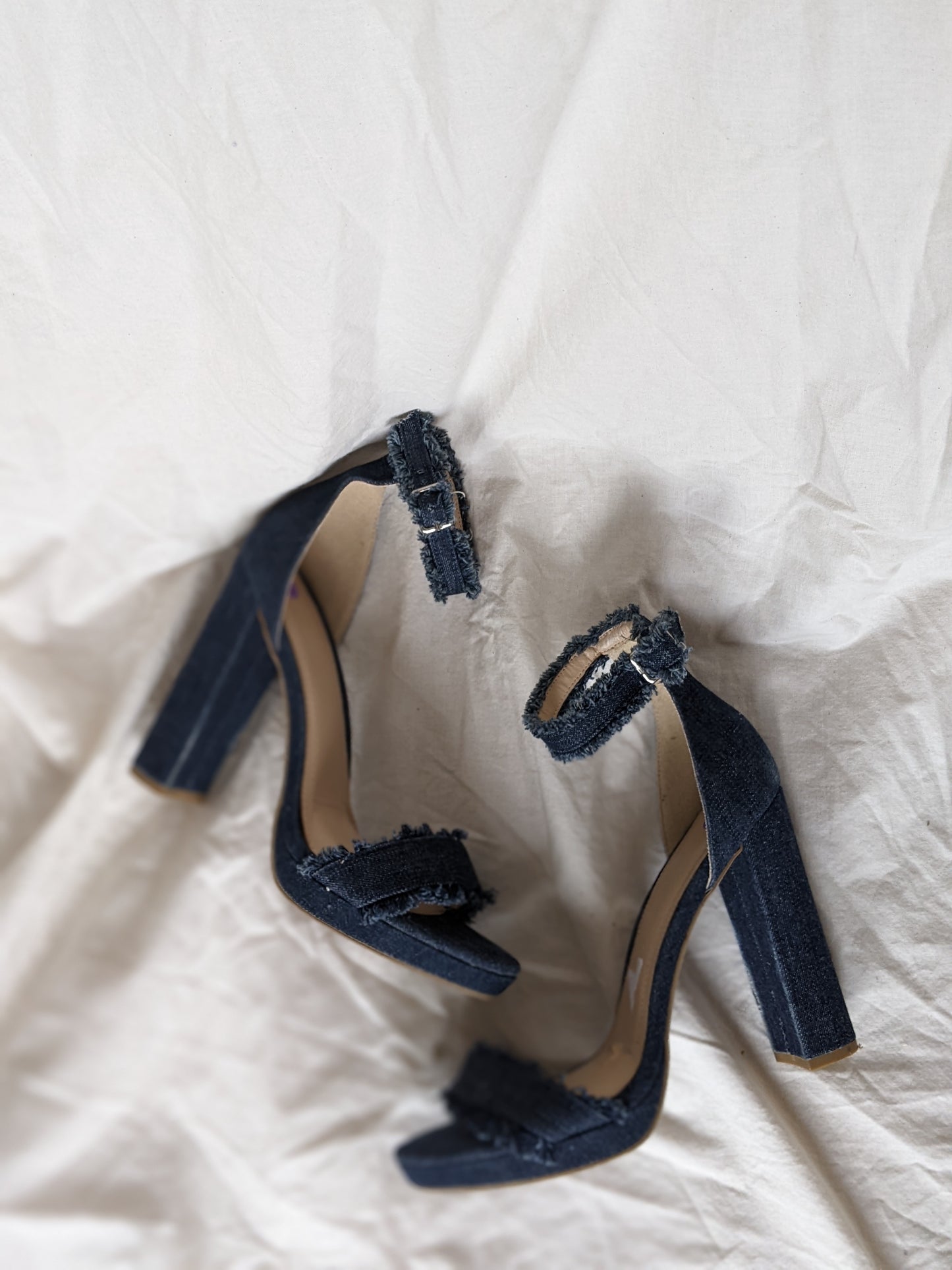 Revolve by the way denim heels sz 8