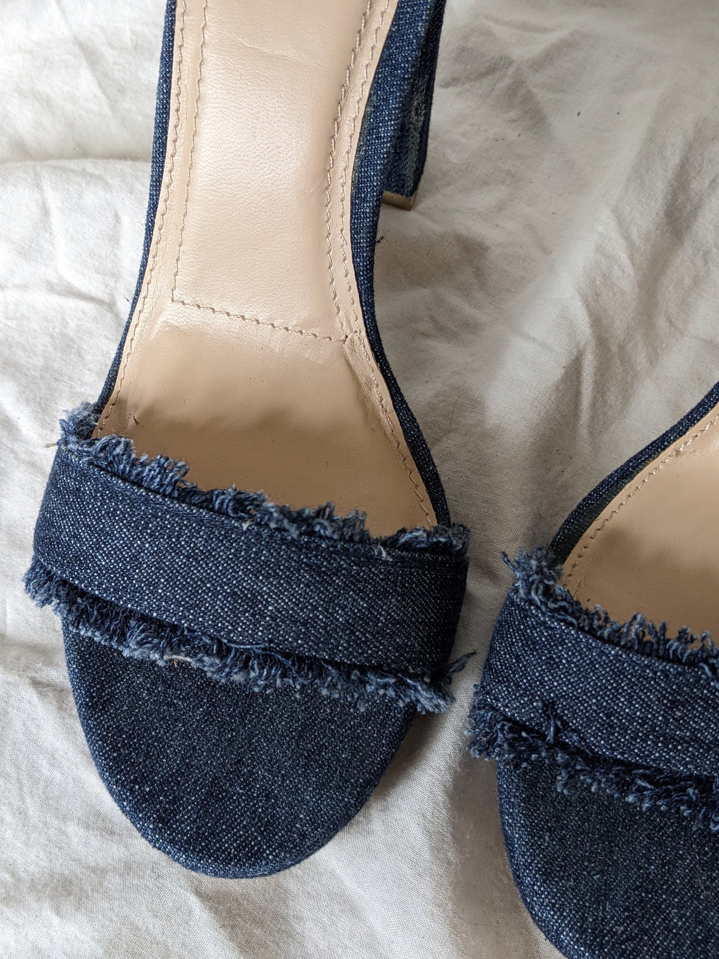 Revolve by the way denim heels sz 8