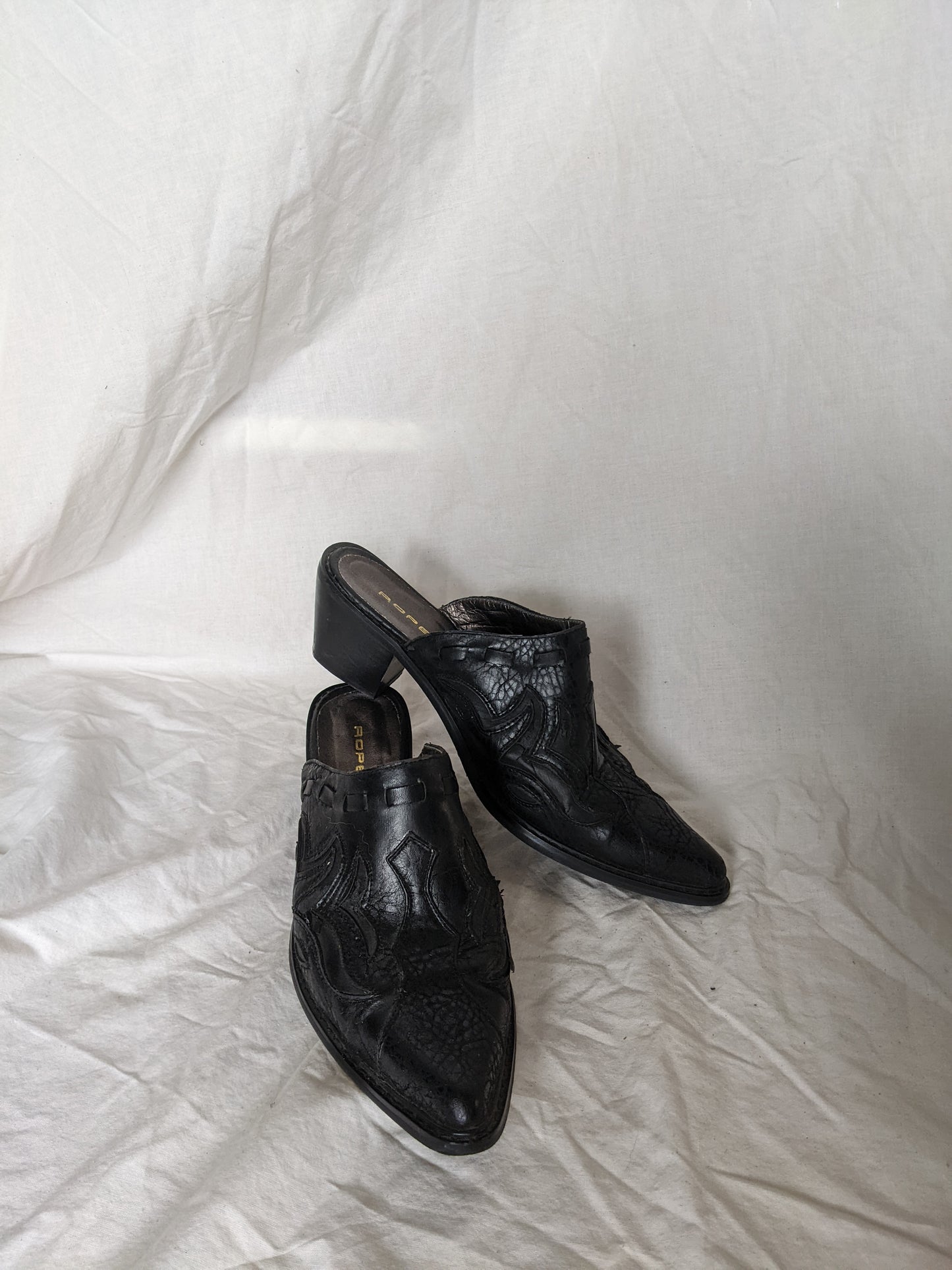 Roper black leather mule sz 8.5