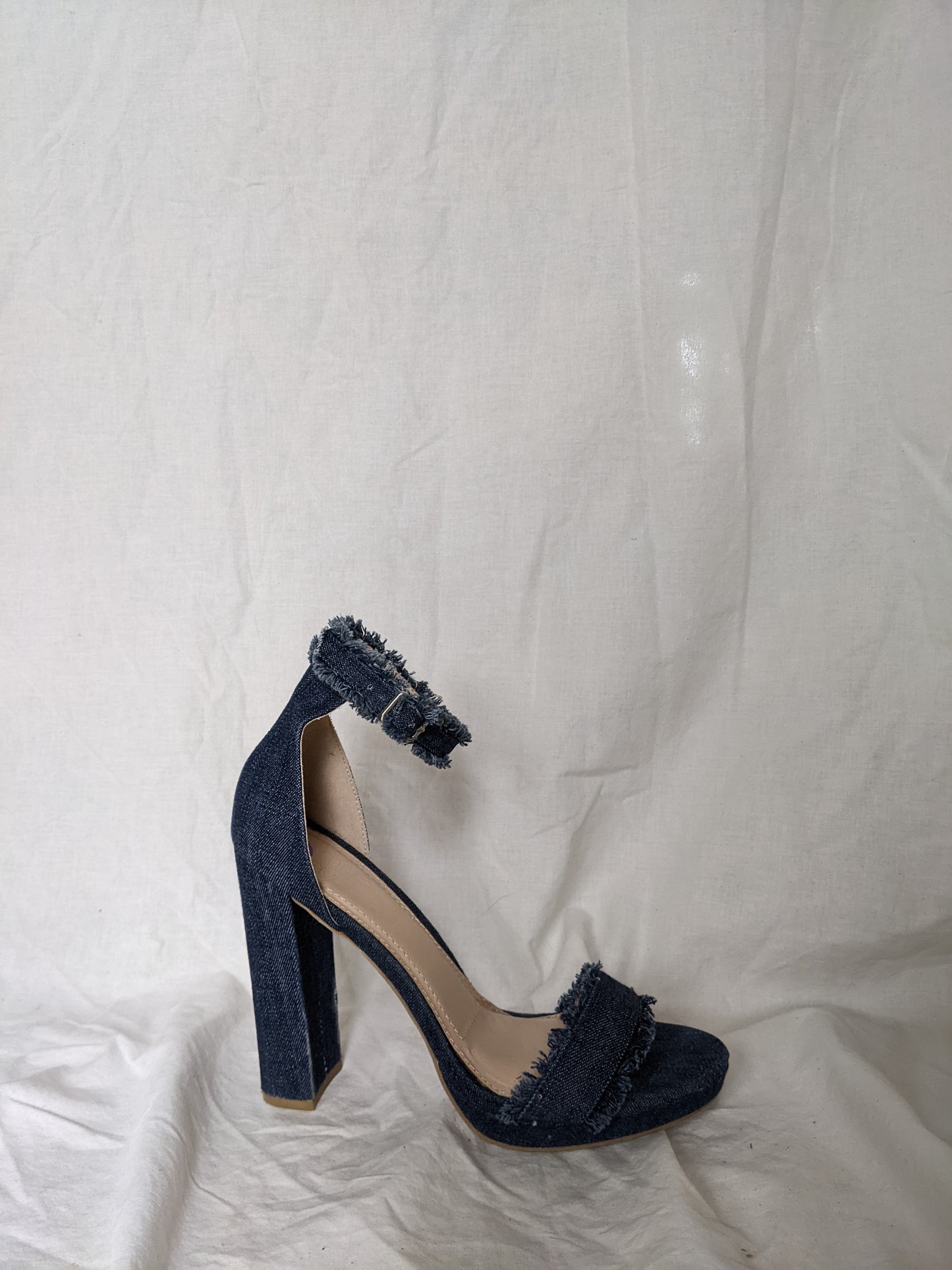 Revolve by the way denim heels sz 8