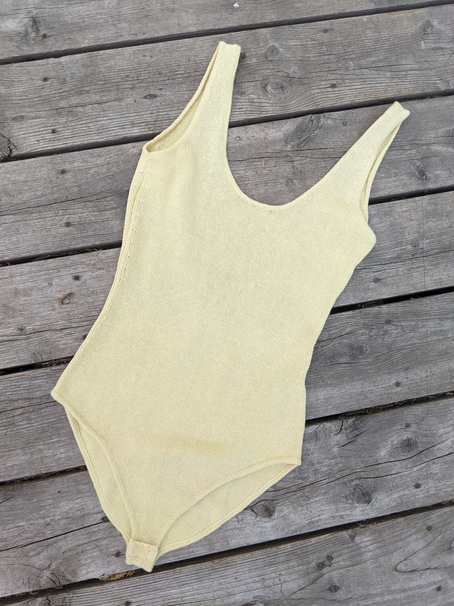 NWOT! Zara knit yellow low back bodysuit sz Small