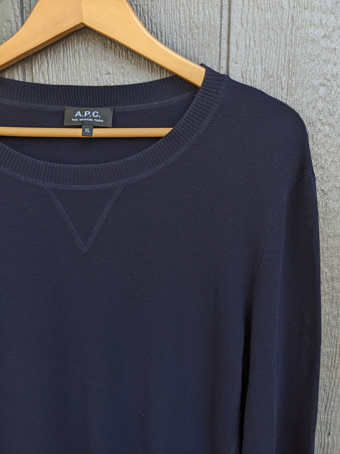 A.P.C navy sweater sz XL