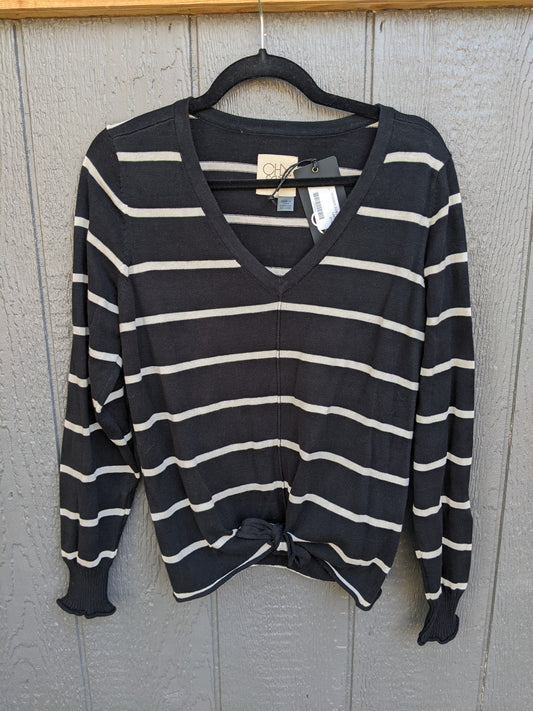 NWT! Chaser black striped lightweight sweater sz Lrg.