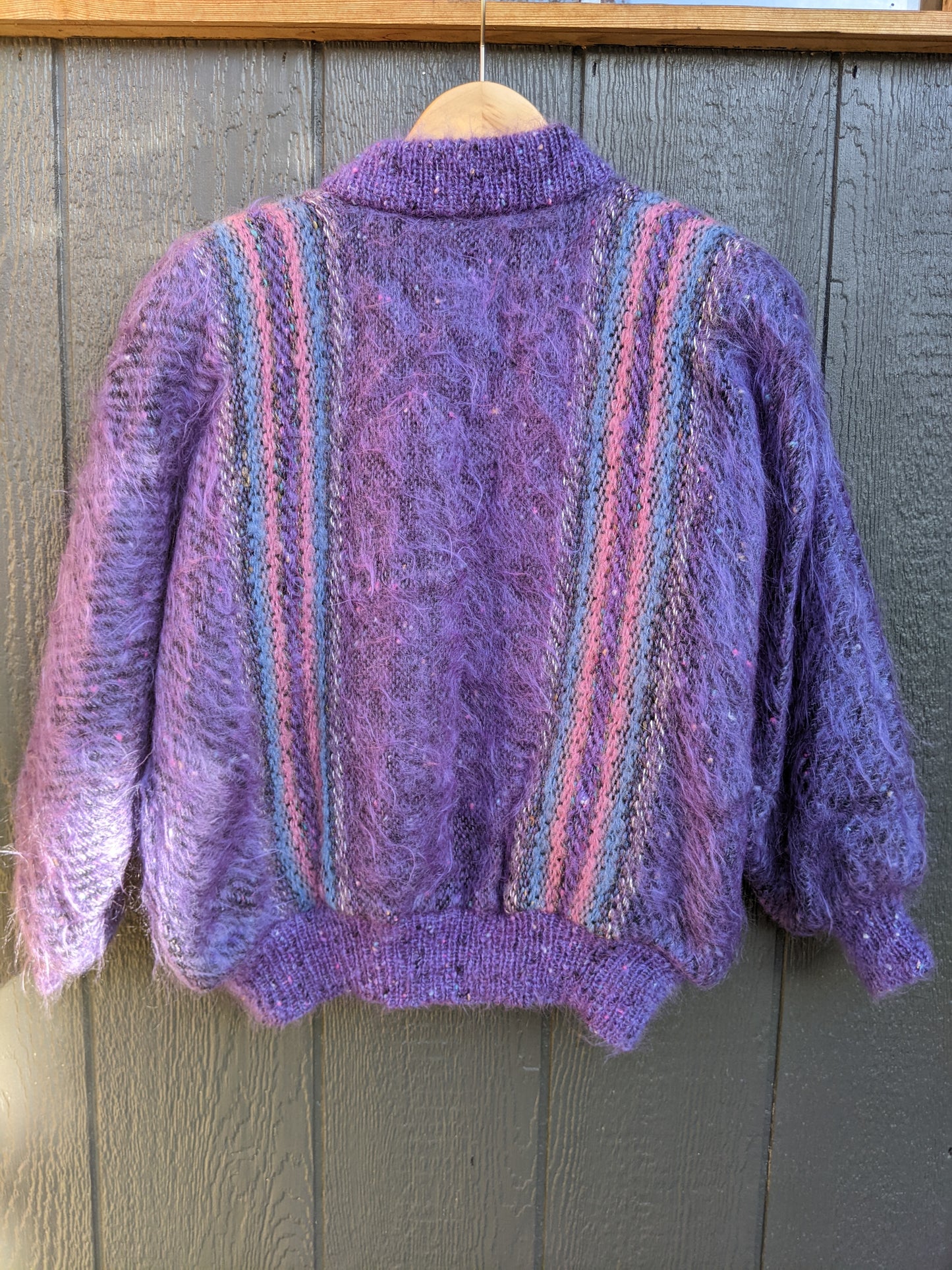 Vintage mohair blend sweater jacket sz Lrg. Made in Canada