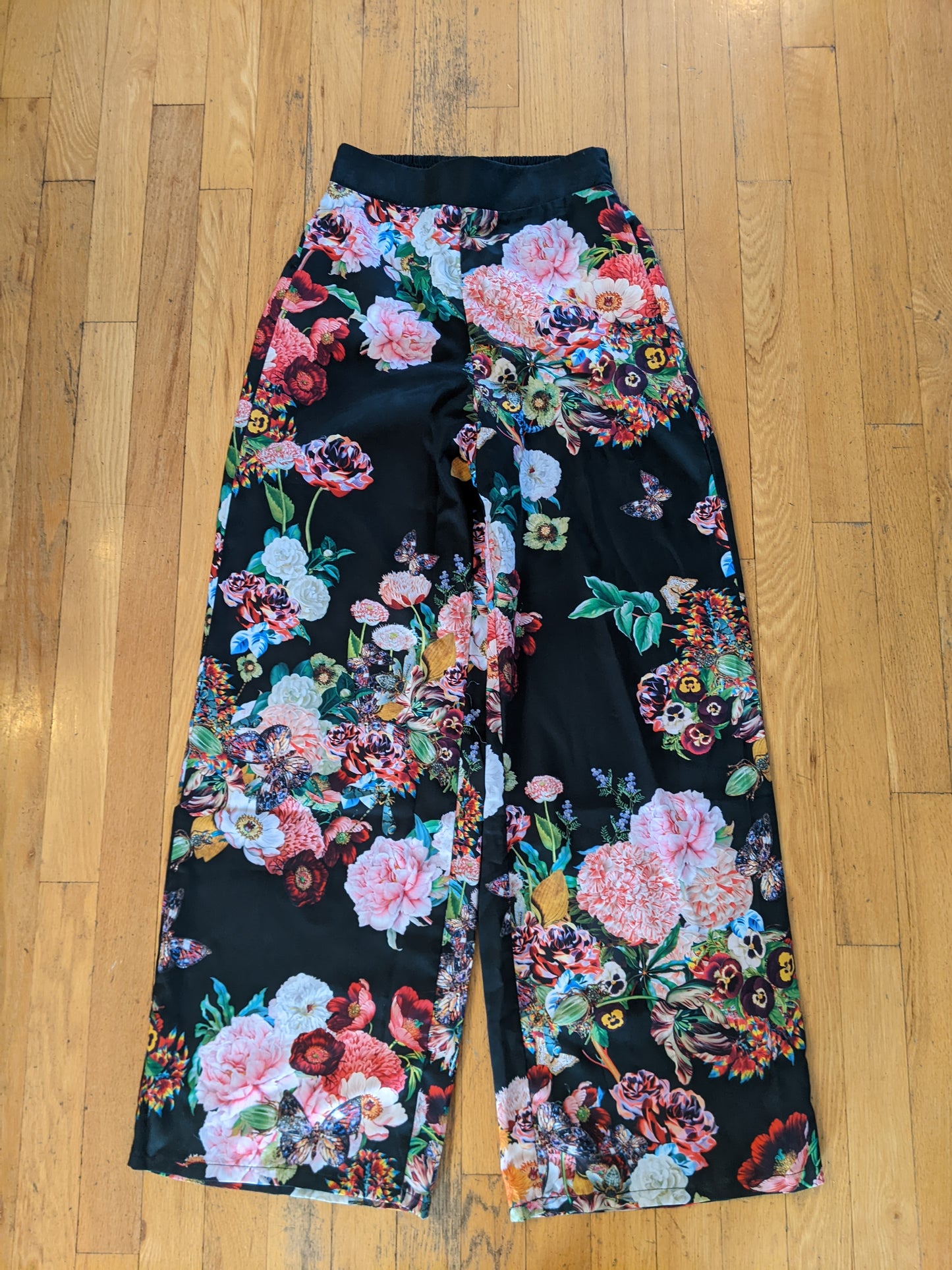 Mary Katrantzou x Lipsy London wide leg floral pants sz 2