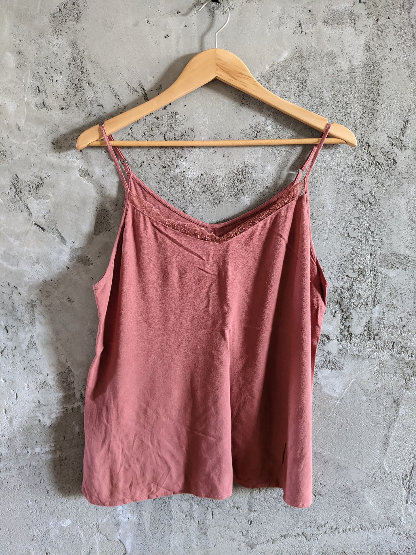 Jackson Rowe lace trim Twiggy Tank in Bittersweet. Fits S/M