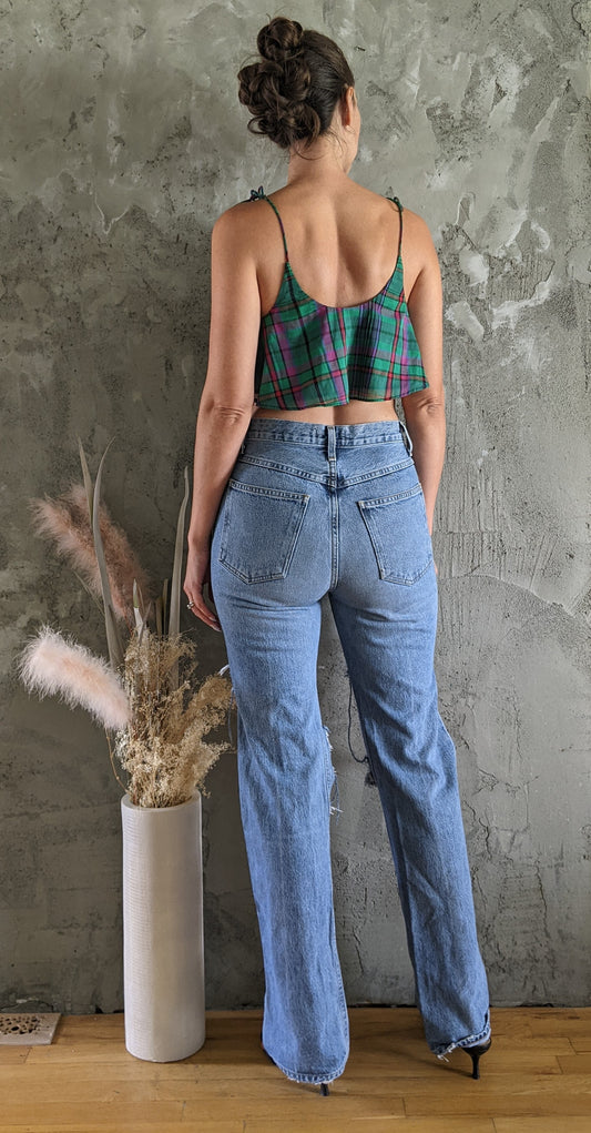 Urban Outfitters BDG plaid crop cami sz xs