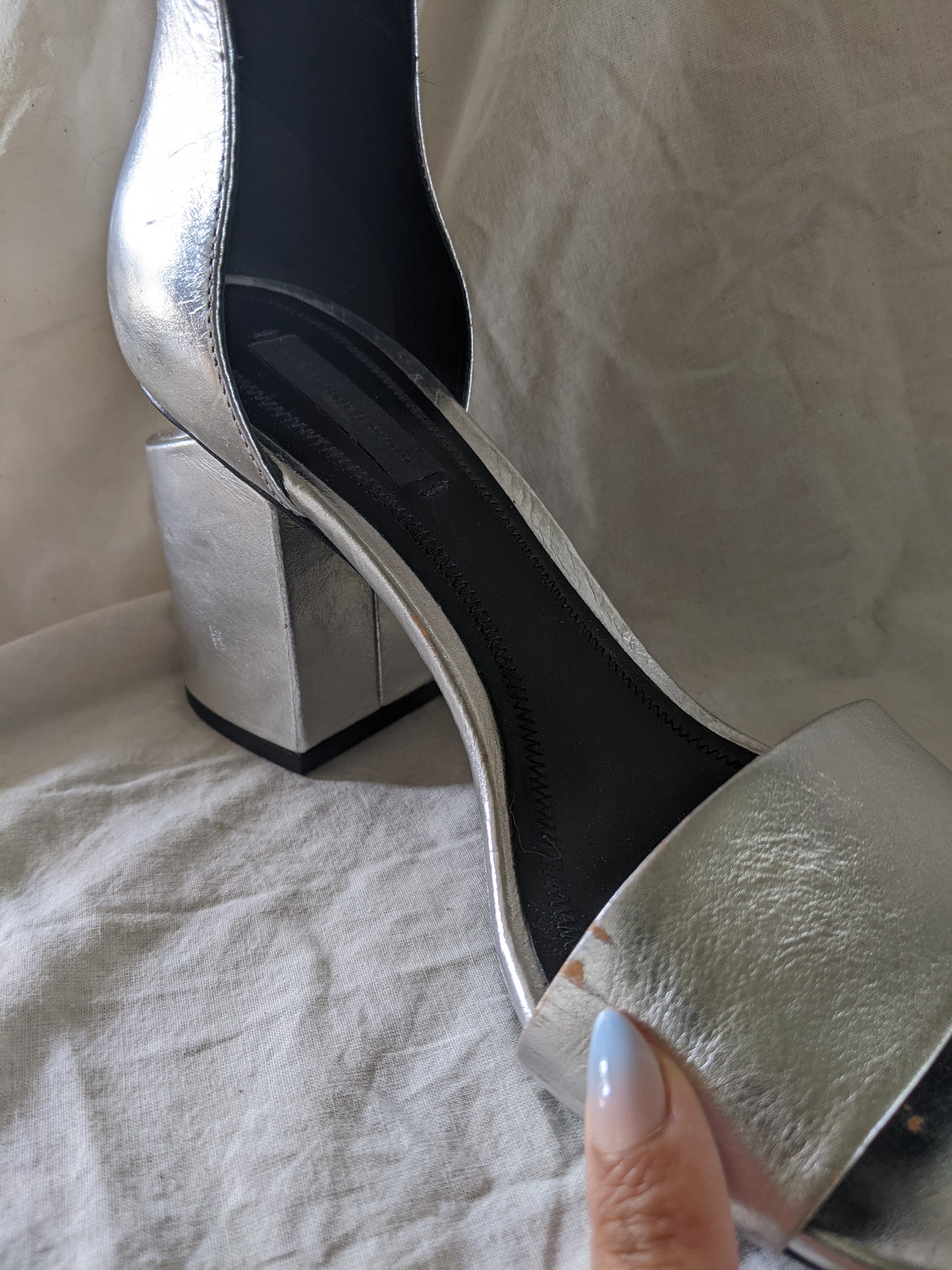 Alexander Wang metallic Abby Cut Out heeled Sandals  sz 37.5