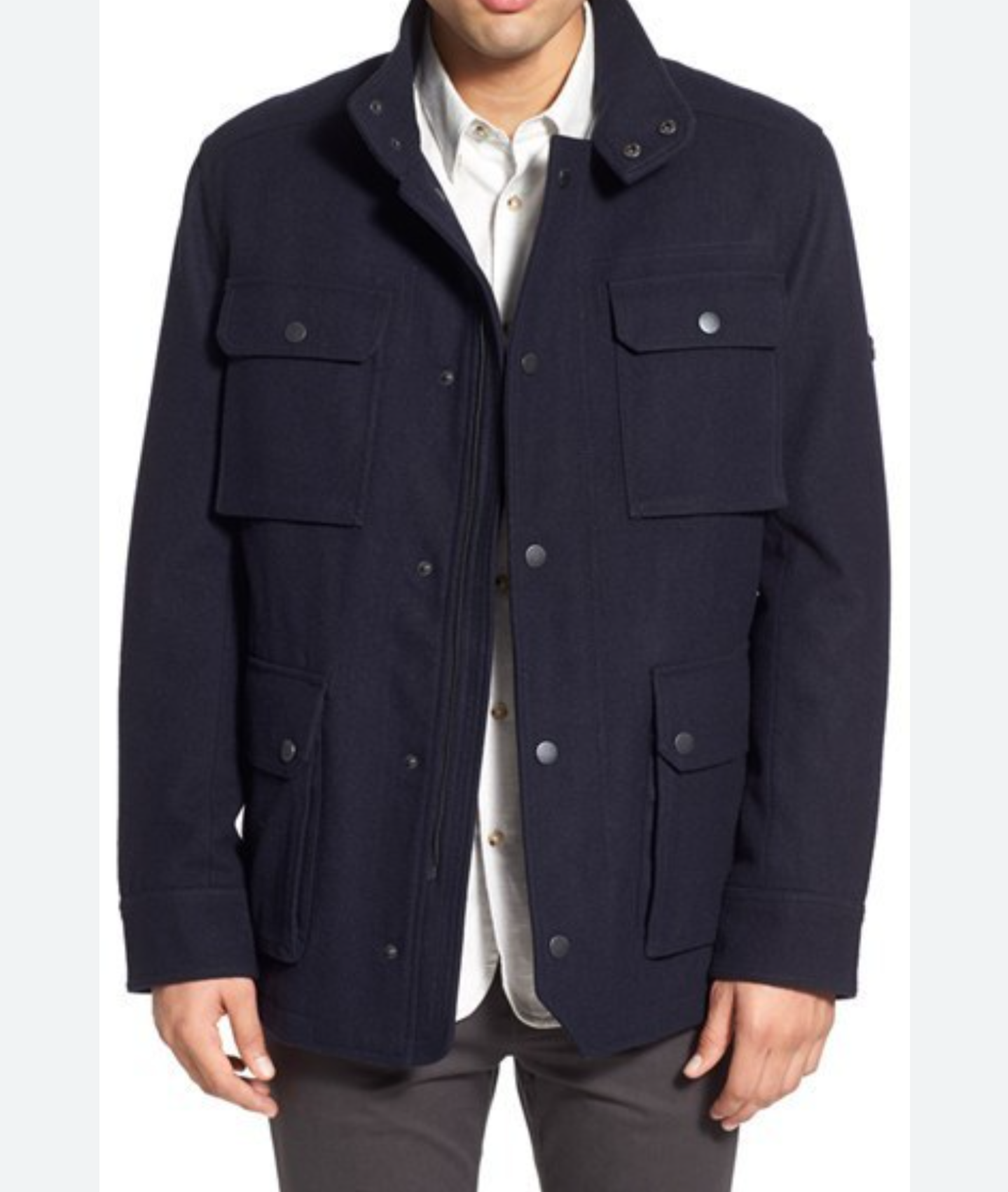 Ben Sherman navy Four-Pocket Melton Field Jacket sz M